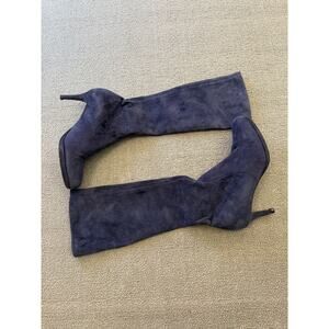L.K. Bennett London Women's Size 39 Blue Suede Leather Boots Stiletto Heels